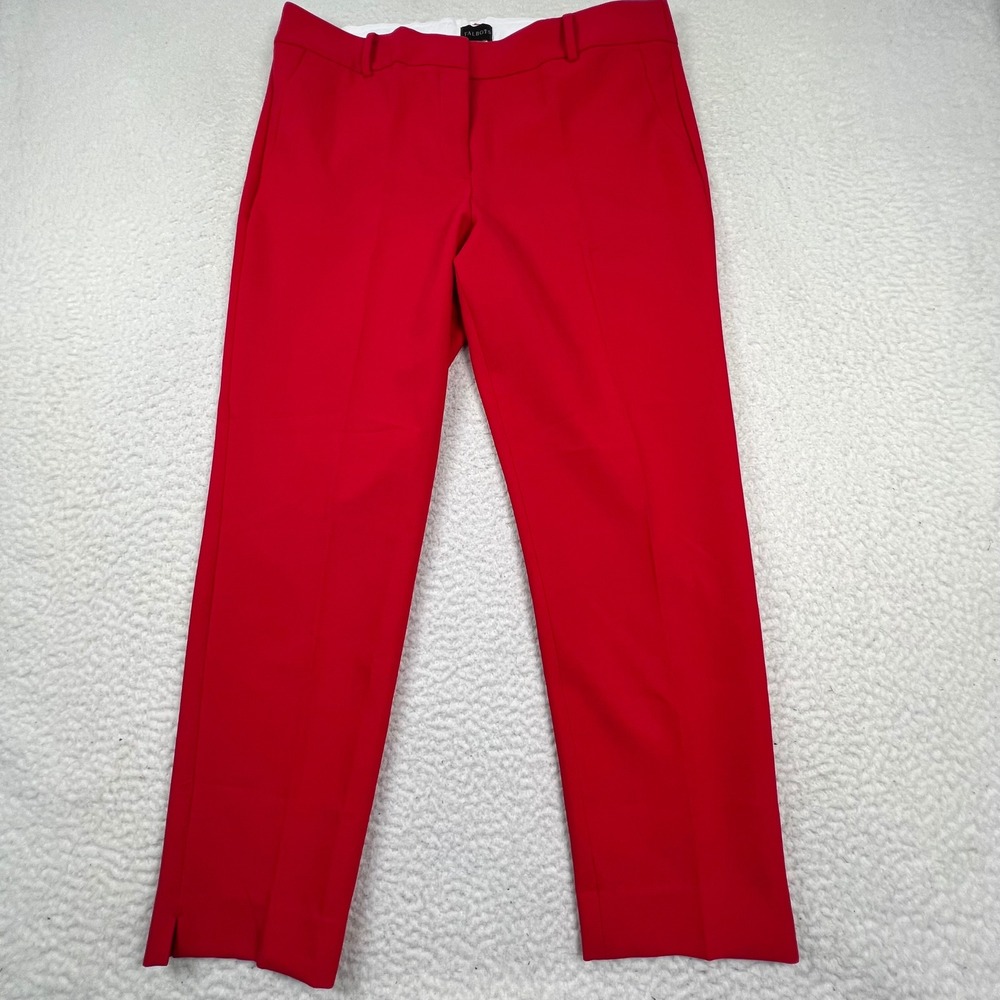NWT Talbots Hampshire Ankle Pant Sz 14 Red Straight Leg Career Trousers Office